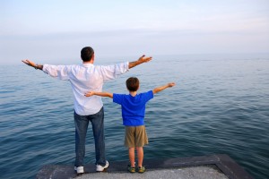 Father son ocean Be Thankful In This Very Moment