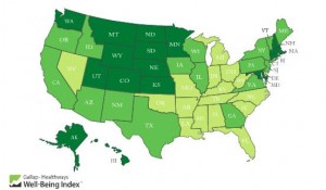 Gallup-Healthways Well-Being Index map